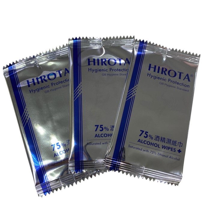 Hirota 75% 酒精濕紙巾100片 (獨立包裝)