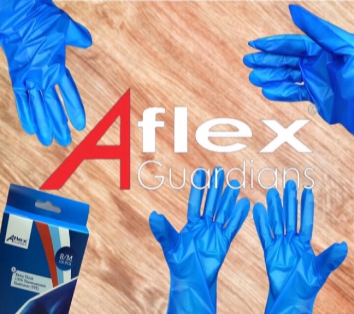 Aflex 藍色 TPX 即用即棄一次性膠手套100隻裝  8M/9/L