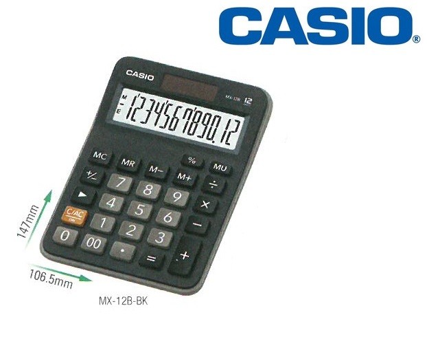 CASIO MX-12B-BK 計算機 (12位)