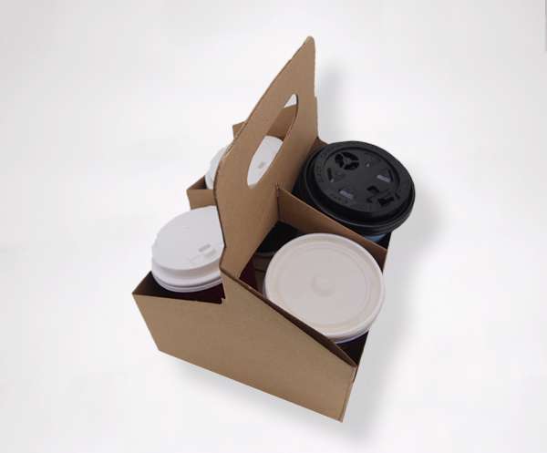 Handle Paper Cup Holder (Four Compartments)