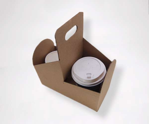 Handle Paper Cup Holder (Two Compartments)