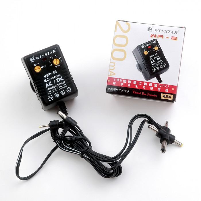 Winstar 200mA 萬用電源變壓器WA-2 DC1.5-12V
