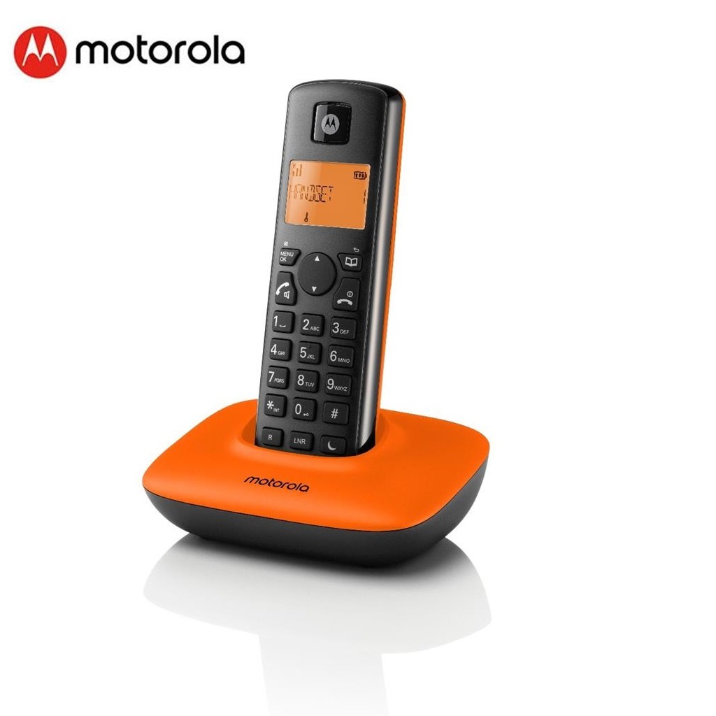 Motorola T401+ 数码室内无线电话 香港行货 - 黑/橙 - 黑/蓝色
