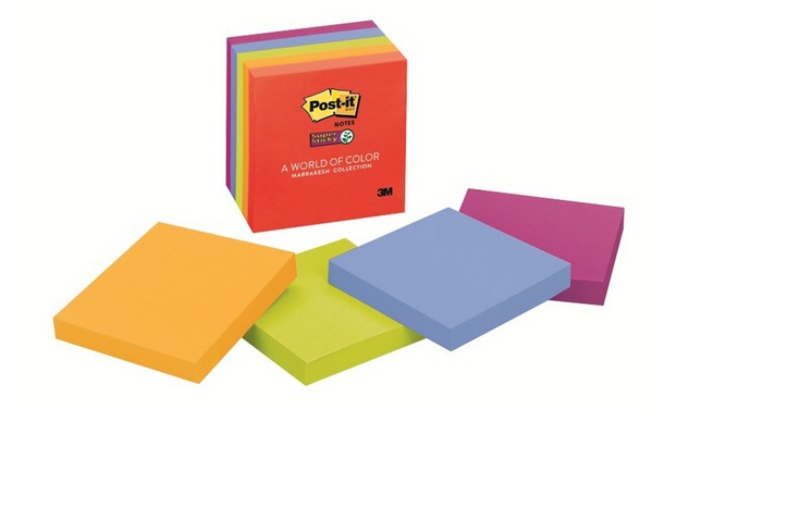 3M Post-it 654-5SSAN 超強黏貼螢光色系便條