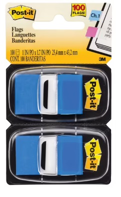 3M Index Flags <680-BE2> 1" x 1-7/8" / Blue <Twin>
