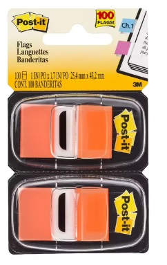 3M Index Flags <680-OE2> 1" x 1-7/8" / Orange <Twin>