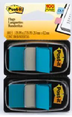 3M Index Flags <680-BB2> 1" x 1-7/8" / Bright Blue <Twin>