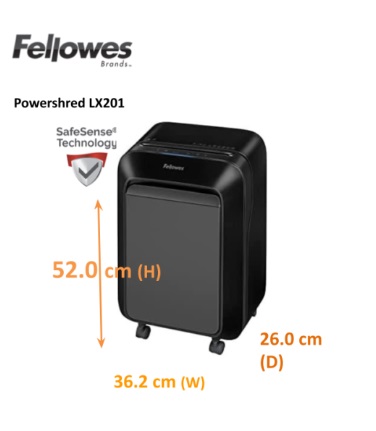 Fellowes Powershred LX201 (2x12mm)粒狀碎紙機12張22公升