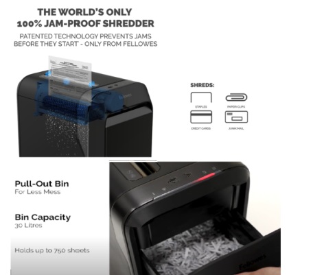 Fellowes Powershred® LX220 (4x12mm)粒狀碎紙 20張 30公升