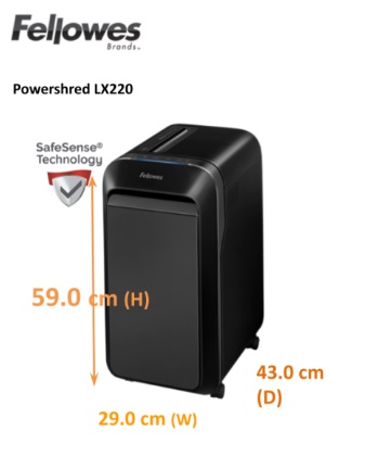Fellowes Powershred® LX220 (4x12mm)粒狀碎紙 20張 30公升