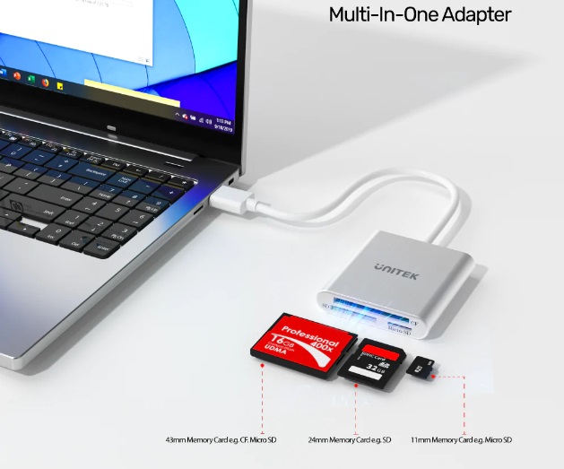 Unitek USB 3.0 3 端口存儲卡讀卡器