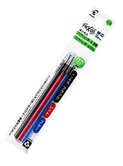 百樂牌 LFBTRF-30EF3 三色筆擦擦筆芯-0.5mm(黑,藍,紅色)