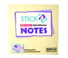 Stick <21007> 3寸 x 3寸黃色報事貼便條 (12本/包)