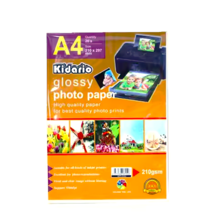 Kidario Glossy & Photo Quality Inkjet Paper 210g / 20's