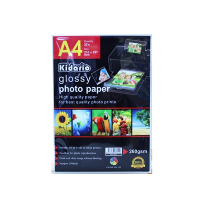 Kidario Glossy & Photo Quality Inkjet Paper 260g / 20's