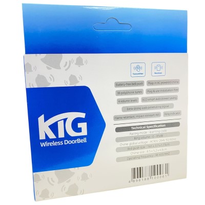 KTG WD11B 200米強力無線門鈴 (插電式-無需電芯)