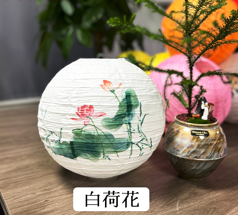 中秋節中國風圓形花草古風紙燈籠~~歡迎訂購~~