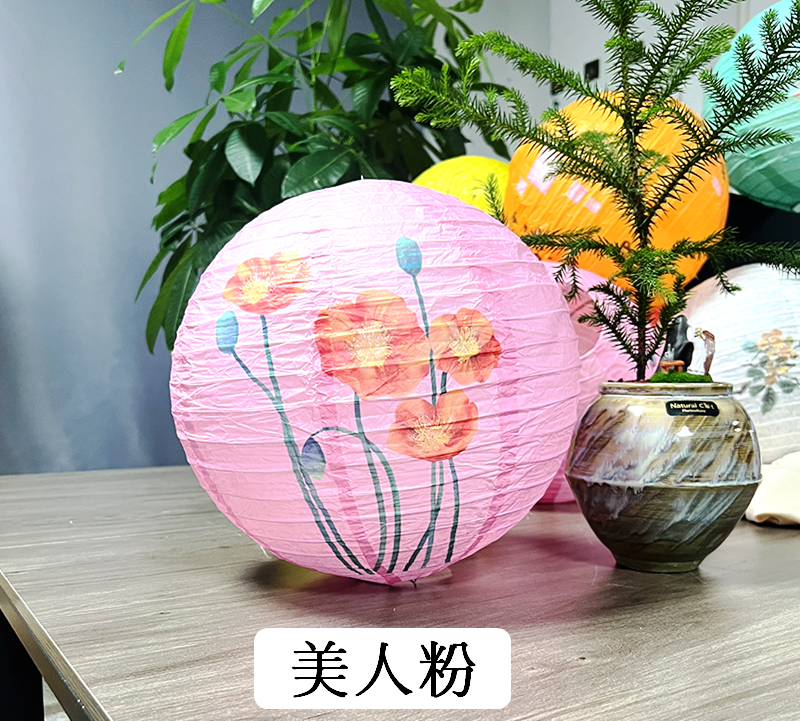 中秋節中國風圓形花草古風紙燈籠~~歡迎訂購~~