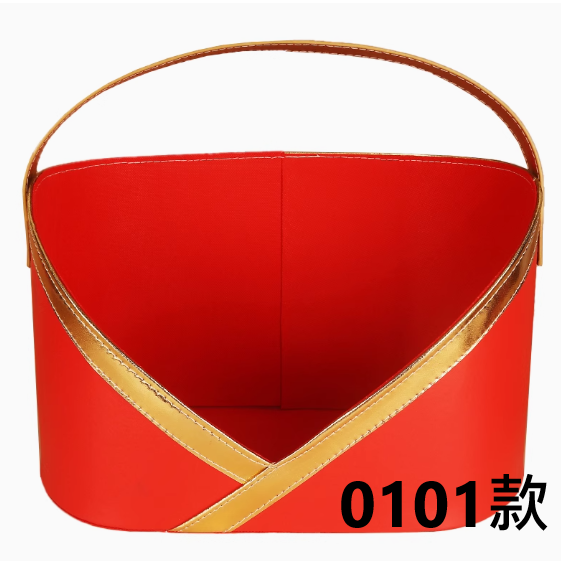 皮革手提禮物籃/水果籃~~歡迎訂購~~