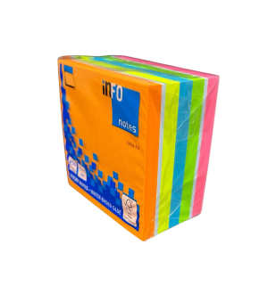 inFO No.5654-51 ( 3" x 3") 混色黏貼報事便條 450張/1包
