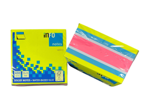 inFO No.5654-53 ( 3" x 3") 混色黏貼報事便條 450張/1包