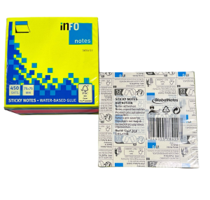 inFO No.5654-53 ( 3" x 3") 混色黏貼報事便條 450張/1包