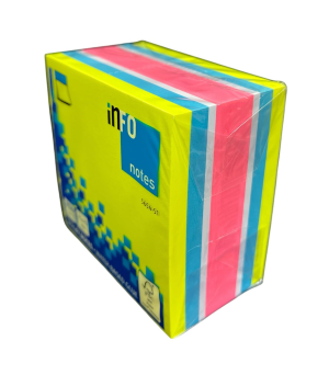 inFO No.5654-53 ( 3" x 3") 混色黏貼報事便條 450張/1包