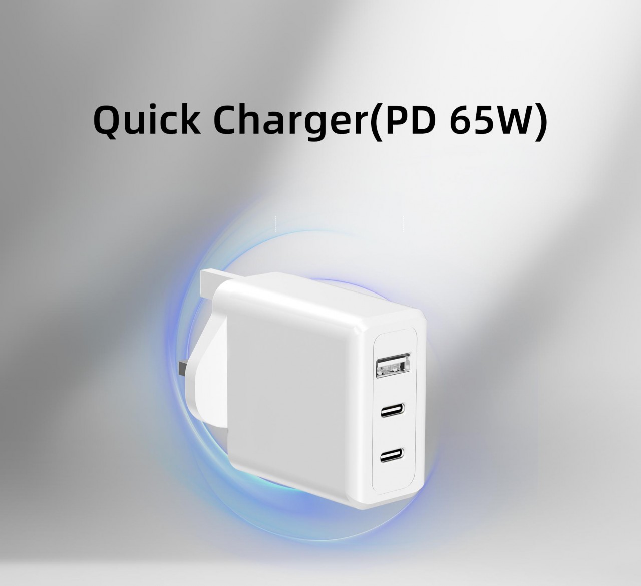 Ven-Dens 2C1A PD65W Gan 充電器 (白色)