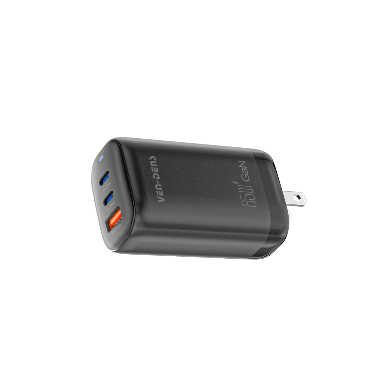 Ven-Dens 2C1A PD65W Gan 旅行充電器 連US/UK/EU 多國插頭