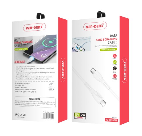 Ven-Dens DCD06 USB-C TO USB-C 充電數據線 (PD60W)