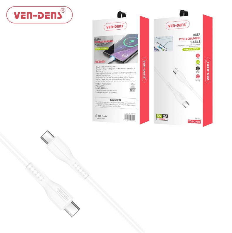 Ven-Dens DCD06 USB-C TO USB-C 充電數據線 (PD60W)