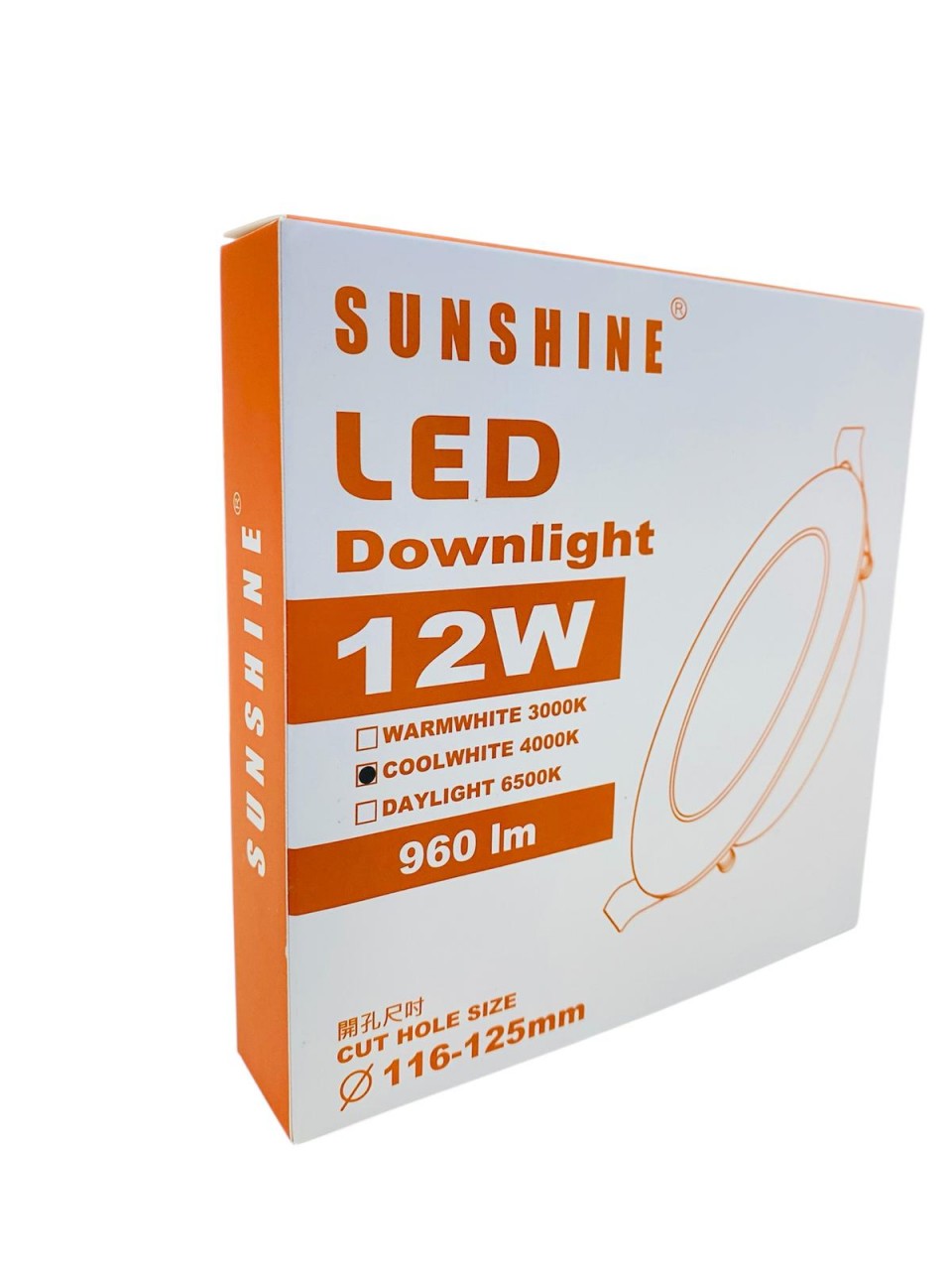 SUNSHINE LED一體化超薄筒燈 12W 4000K(LDLF-12C) 米光