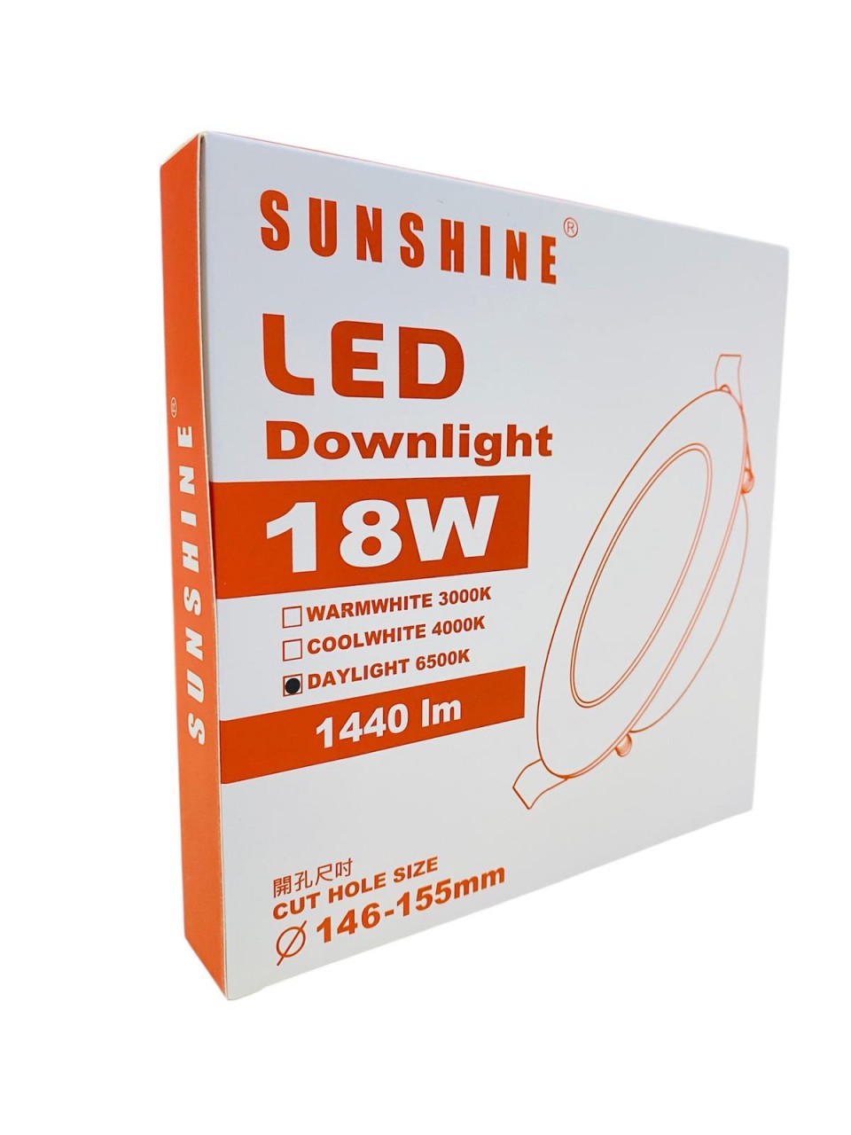 SUNSHINE LED一體化超薄筒燈 18W 6500K<LDLF-18D>白光