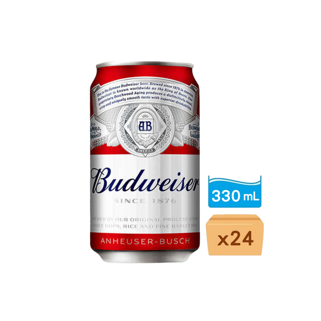 Budweiser 百威罐裝啤酒 330ml x 24罐 [原箱優惠]