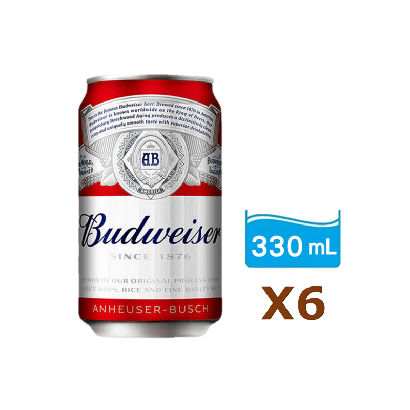 Budweiser 百威罐裝啤酒 330ml x 6罐