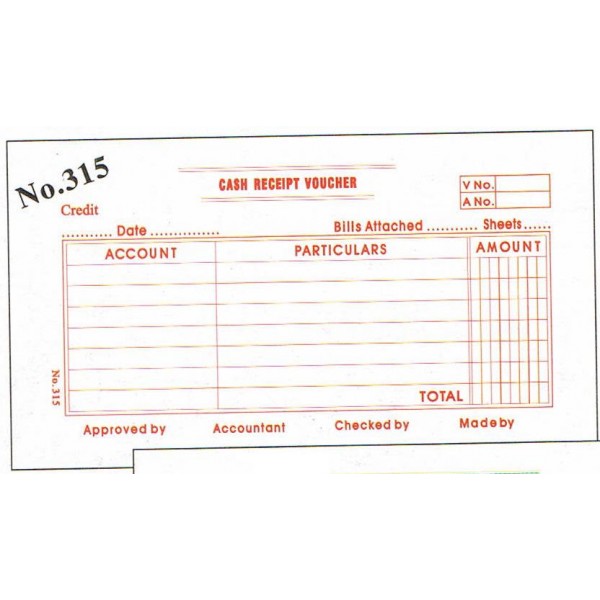 英文會計存票 <1766A> Cash Receipt Voucher