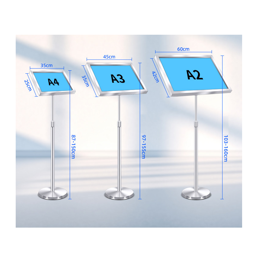 A3不鏽鋼斜面展示架 / 橫旋轉調節 / 高低可調節