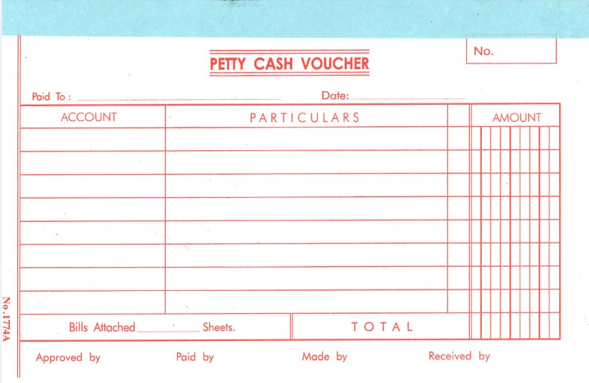 英文會計存票 <1774A> Petty Cash Voucher