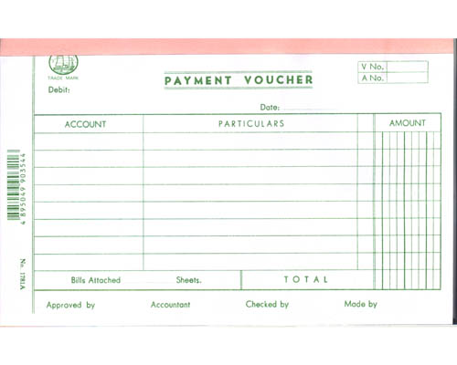 英文會計存票 <1781A> Payment Voucher