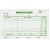 英文會計存票 <1784A> Bank Payment Voucher