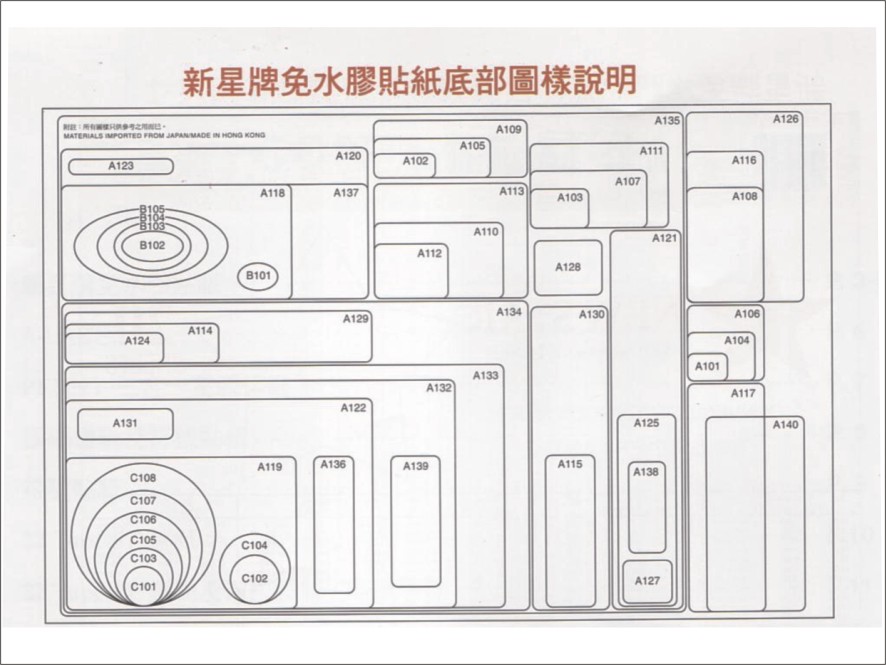 新星牌透明標籤貼 A124 (1680pcs) 10mm x 32mm / 20Sheet