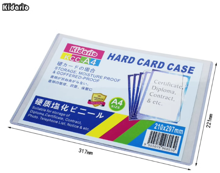 Kidario - 硬胶透明文件套 KCC-A4 210mm x297mm