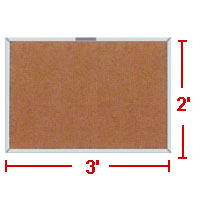 Aluminium Frame Corkboard Natural Cork 2' x 3'