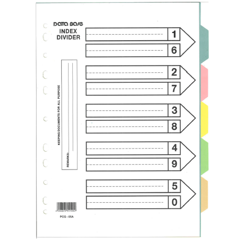 DataBase PCG-05A  A4 <5-Tab> 五色分級紙索引