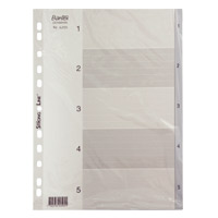 Bantex A4 <1-5 > 6205 灰色数字胶索引