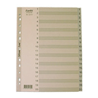 Bantex A4 <1-20> 6213 灰色數字膠索引