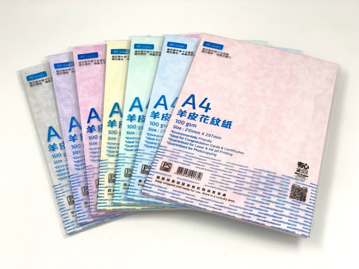 羊皮紋花紋紙  淺綠 A4 / 100g / 40Sheet