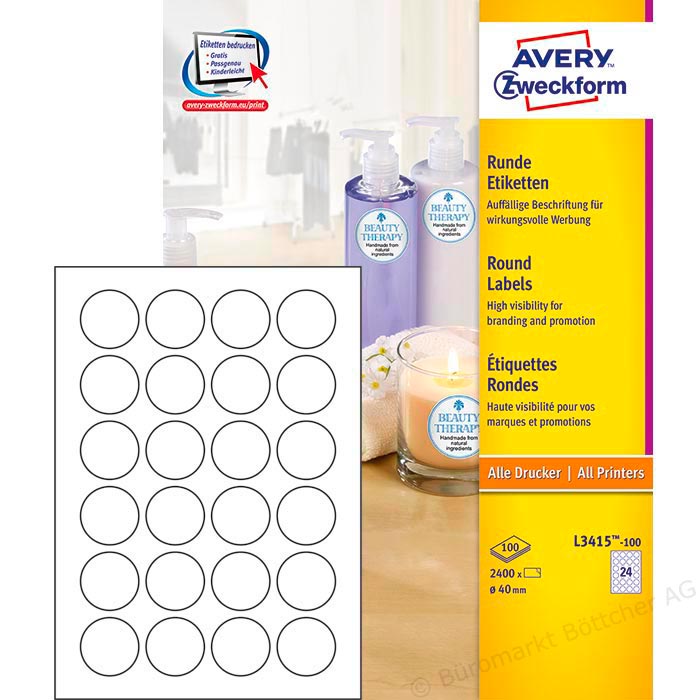 Z-Weckform Inkjet / Laser / Copier Label<White>-34