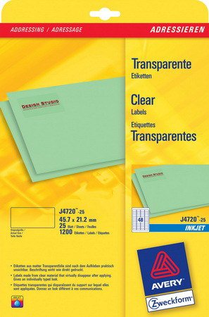 Z-Weckform Inkjet Clear Label -4720 (45.7mm x 21.2