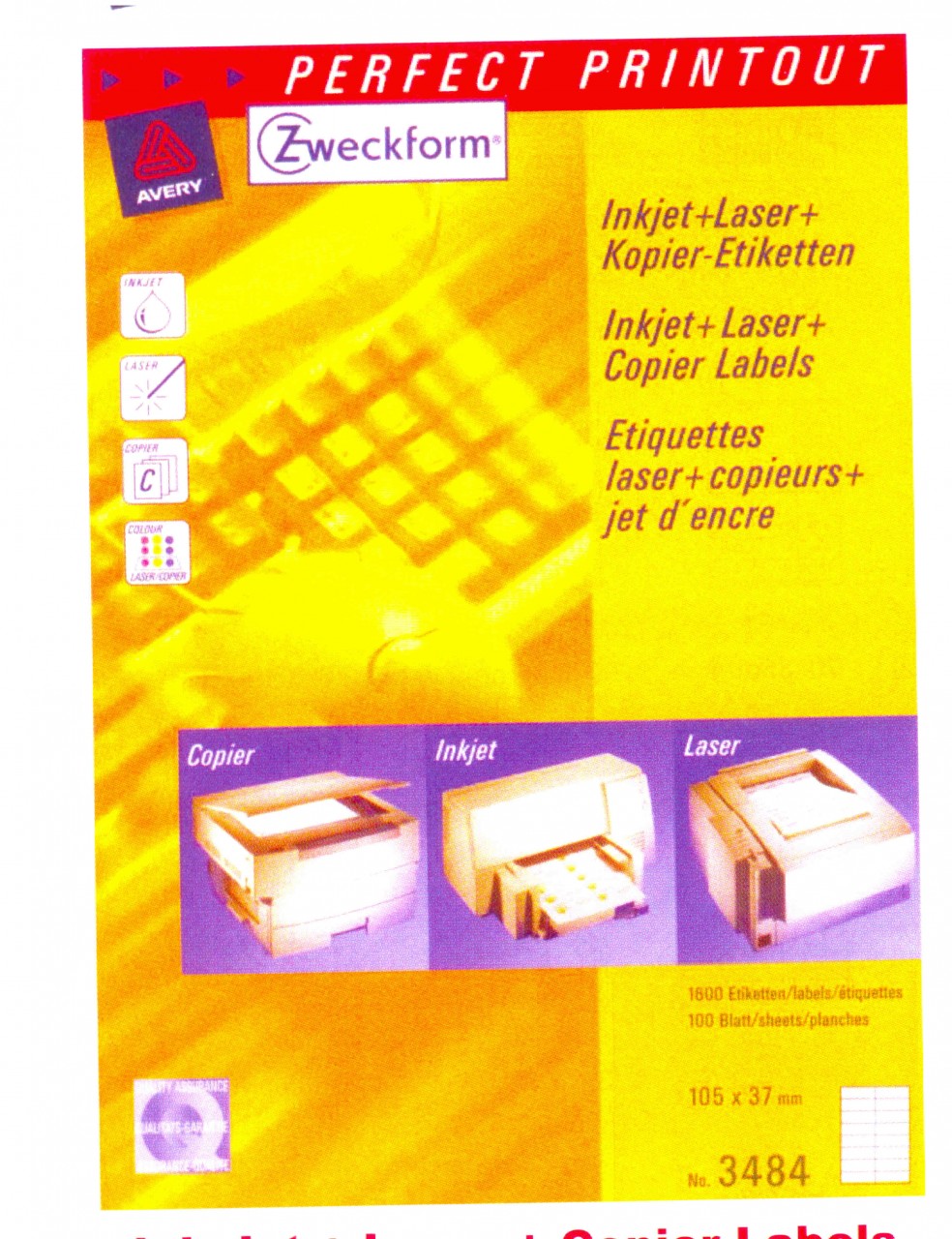Z-Weckform Inkjet / Laser / Copier Label<White>-47